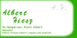 albert hiesz business card